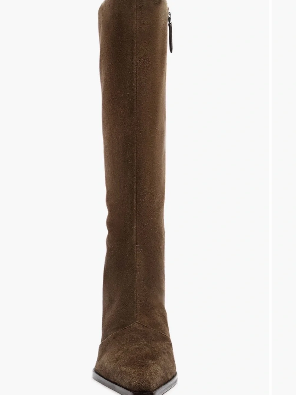 Schutz Rafaela Up Mid Boots Women 9.5B Brown Suede Knee High Block Heel NWT